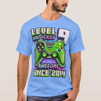 Level 9 Unlocked 素晴らし 2014ビデオゲーム9誕生 Tシャツ