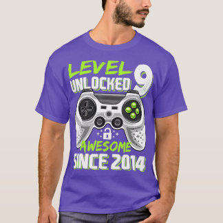 Level 9 Unlocked 素晴らし 2014ビデオゲーム9誕生 Tシャツ