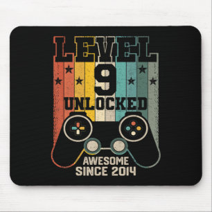 Level 9 Unlocked 素晴らし 2014 Boy Video Game 9th B マウスパッド