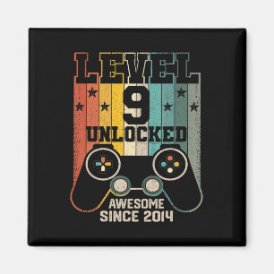 Level 9 Unlocked 素晴らし 2014 Boy Video Game 9th B マグネット
