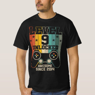 Level 9 Unlocked 素晴らし 2014 Boy Video Game 9th B Tシャツ