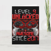 Level 9 Unlocked 9 Year Old For Boys 9th Birthday  カード (正面)