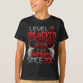 Level 9 Unlocked 9 Year Old For Boys 9th Birthday Tシャツ (正面)