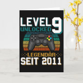 Level 9 Unlocked 9th Birthday 9 Year Old Video Gam カード (黄色い花)