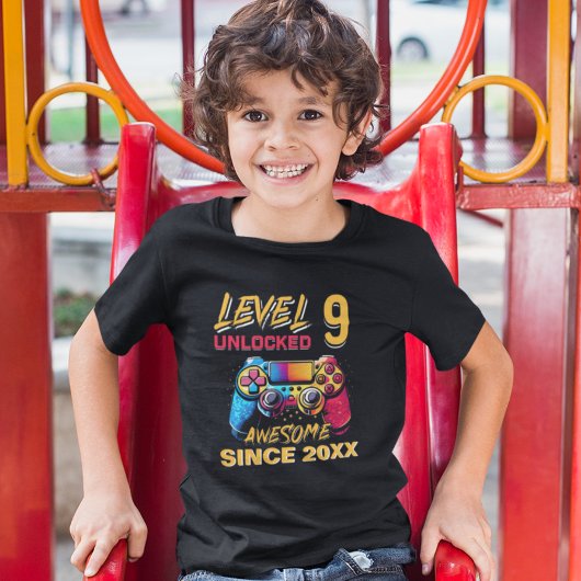 Level 9 Unlocked - Fun Birthday 9 Gamer  Tシャツ