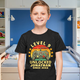 Level 9 Unlocked Gamer Boy Birthday 9 Tシャツ