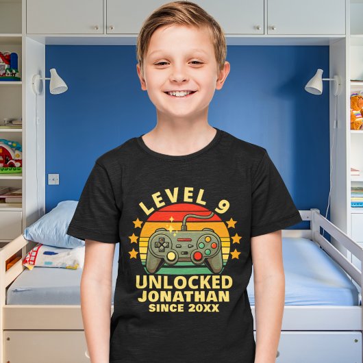 Level 9 Unlocked Gamer Boy Birthday 9 Tシャツ