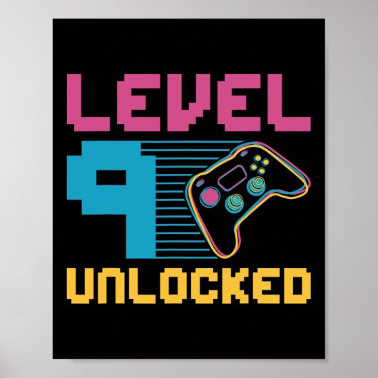 Level 9 Unlocked Gaming Birthday 1  ポスター (正面)