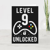 Level 9 Unlocked Video Game 9th Birthday Gift  カード (正面)