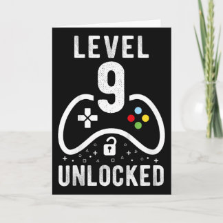 Level 9 Unlocked Video Game 9th Birthday Gift  カード