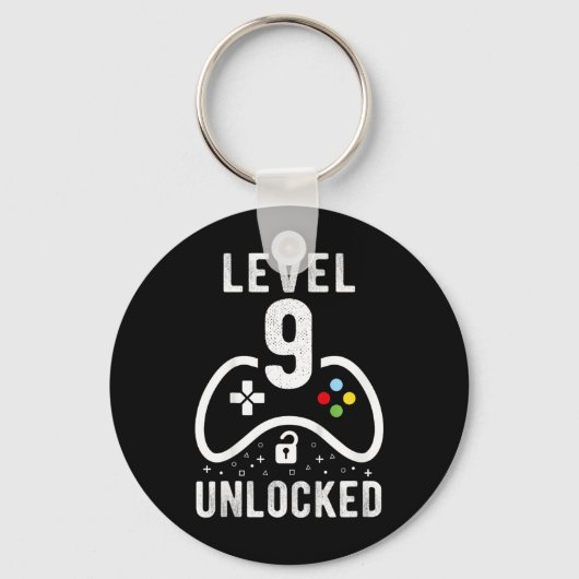 Level 9 Unlocked Video Game 9th Birthday Gift  キーホルダー (正面)