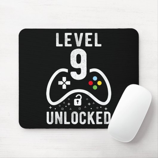 Level 9 Unlocked Video Game 9th Birthday Gift  マウスパッド (マウス)