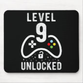 Level 9 Unlocked Video Game 9th Birthday Gift  マウスパッド (正面)