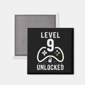 Level 9 Unlocked Video Game 9th Birthday Gift マグネット (正面/裏面)