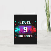 Level 9 Unlocked Video Gamer Funny 9th Birthday Bo カード (正面)