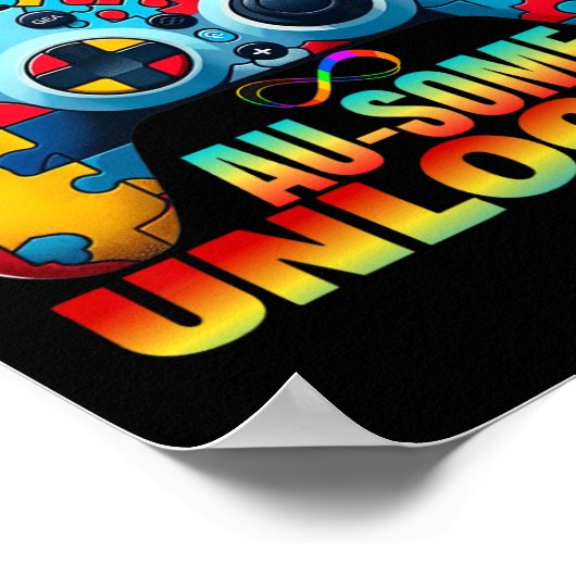 Level Au-some Unlocked Video Game Controller Autis ポスター (角)