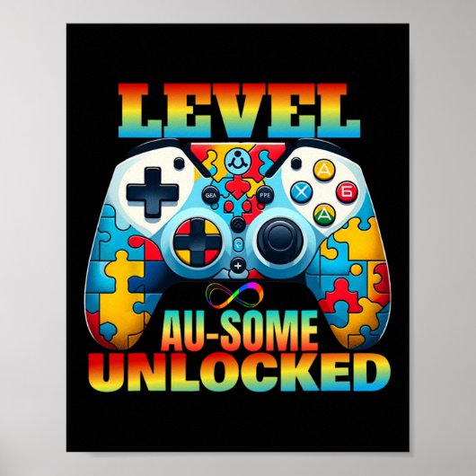 Level Au-some Unlocked Video Game Controller Autis ポスター (正面)
