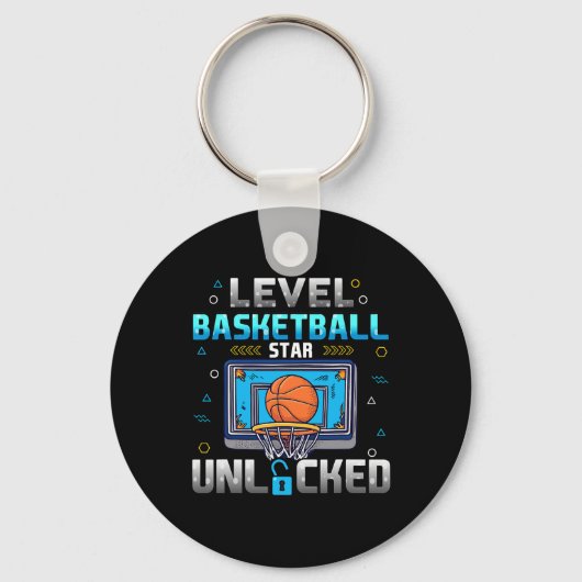 Level Basketball Star Unlocked Boys Men Gamer キーホルダー (正面)
