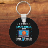 Level Basketball Star Unlocked Boys Men Gamer キーホルダー (正面)