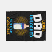 Level Dad Unlocked Pregnancy Announcement Gamer Fa フリースブランケット (正面(横))