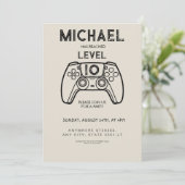 level up 10 Video Game Birthday Party Invitation 招待状 (スタンド正面)