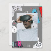 level up 10 Video Game Birthday Photo 招待状 (裏面)