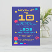 Level Up 10th Birthday Invite | Editable 招待状 (スタンド正面)