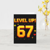 Level Up 67 Funny Gaming 6 7 Meme Gen Alpha Slang カード (黄色い花)