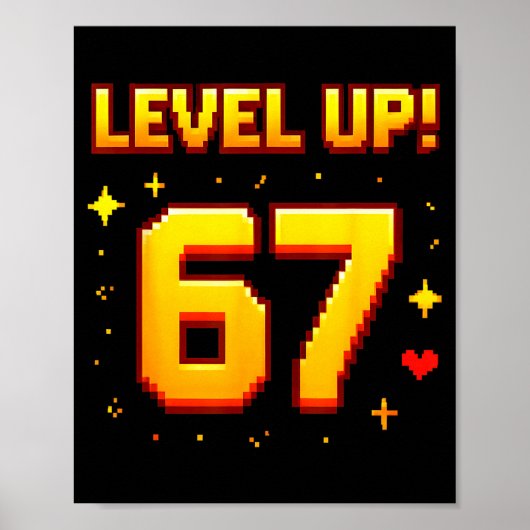 Level Up 67 Funny Gaming 6 7 Meme Gen Alpha Slang  ポスター (正面)