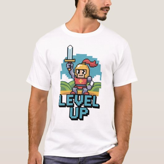 Level Up 8 Bit Motivation Tシャツ (正面)