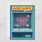 Level Up Arcade Game Birthday Partyの招待 招待状 (裏面)