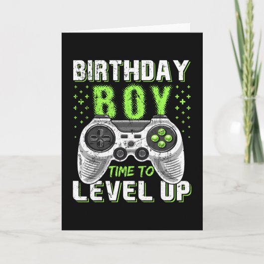 Level Up Birthday Boy Video Game - Clic Fit カード (正面)