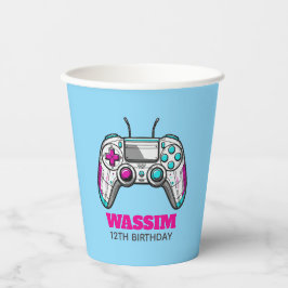 Level Up Birthday Gamer Party Favor, Custom Video 紙コップ