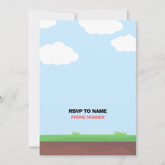 Level Up Birthday Invitation 招待状 (裏面)