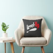 Level-Up Black throw pillow クッション (椅子)