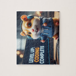 Level Up Coding Complete – Cute Gamer Hamster Prog ジグソーパズル