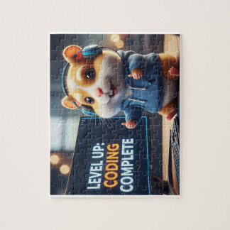 Level Up Coding Complete – Cute Gamer Hamster Prog ジグソーパズル