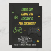 Level Up Game On Birthday 招待状 (正面/裏面)