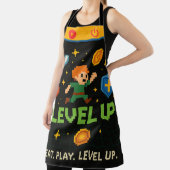 Level Up Gamer Apron – Retro Pixel All-Over Print エプロン (インサイチュ)