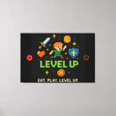 Level Up Gamer Canvas – Pixel Retro Wall Art キャンバスプリント (正面)