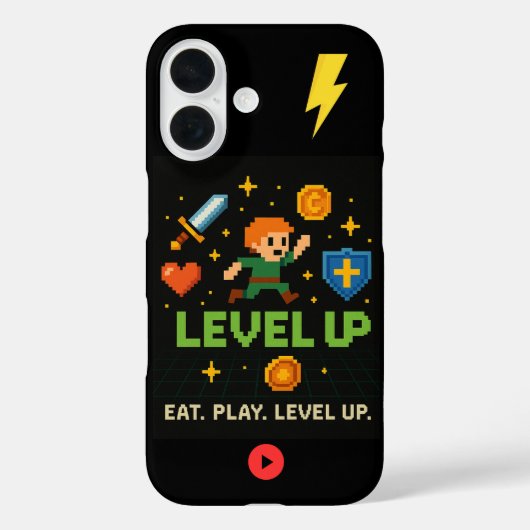 Level Up Gamer iPhone 16 Case – Pixel Retro Style Case-Mate iPhoneケース (裏面)