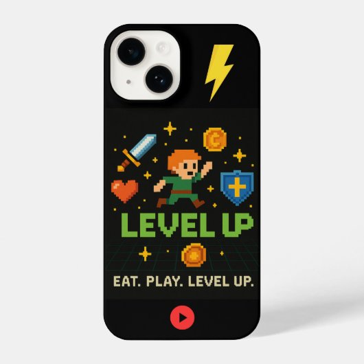 Level Up Gamer iPhone Case – Pixel Retro Style iPhoneケース (裏面)