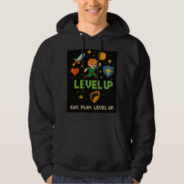 Level Up Gamer Men’s Hoodie – Retro Pixel Style パーカ