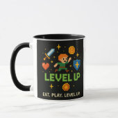 Level Up Gamer Mug – Retro Pixel Gaming Cup マグカップ (左)