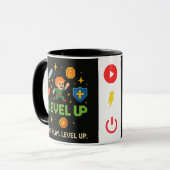 Level Up Gamer Mug – Retro Pixel Gaming Cup マグカップ (正面左)