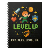 Level Up Gamer Notebook – Retro Pixel Gaming Style ノートブック (正面)