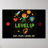 Level Up Gamer Poster – Pixel Retro 8-Bit Art ポスター (正面)