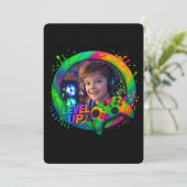 Level Up, Gamer themed custom photo invitation 招待状 (スタンド正面)