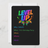Level Up, Gamer themed custom photo invitation 招待状 (裏面)