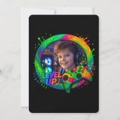 Level Up, Gamer themed custom photo invitation 招待状 (正面)